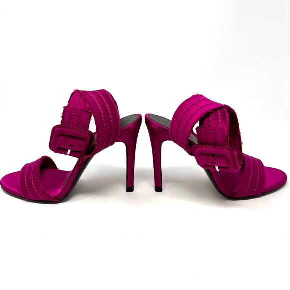 Pedro Garcia Shoes - Pedro Garcia Womens EU36.5 US6.5 Catalina Hot Pink Frayed Cloth Heeled Sandals